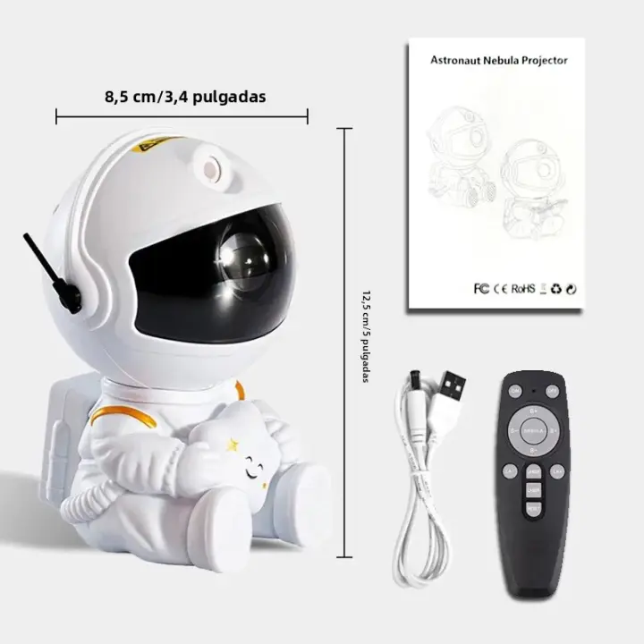 Proyector De Galaxia Astronauta Con Control Remoto Luz Nocturna Para Habitación De Niños Sala De Estar Proyector De Nebulosa Para Adultos Regalo - 1