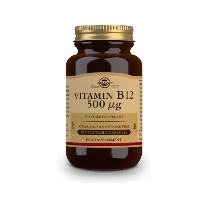 Solgar Vitamina B12 500μg Cápsulas Vegetales Cereza - Energía y Salud - 1
