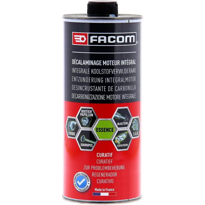 FACOM Limpiador completo para motores Gasolina, Desincrustante inyectores, turbo, valvula EGR, CURATIVO, 1L - 1