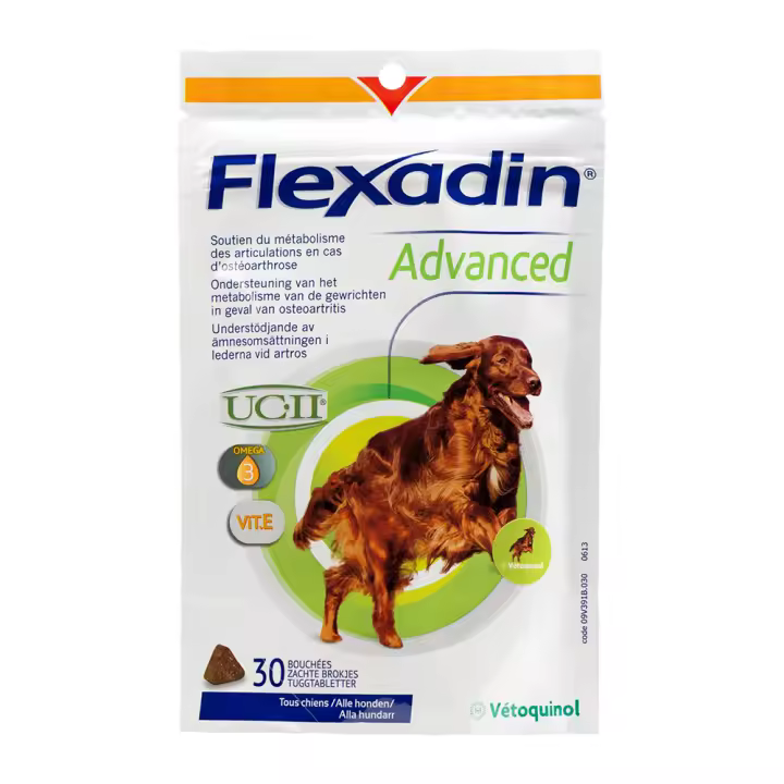 Flexadin Advance UCII para perro 30 chews suplemento condroprotector Vetoquinol - 1