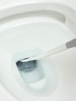 Cepillo De Inodoro Con Mango Largo Y Acabado En Azul Succión De Ventosa Montaje En La Pared Doble Cara Sin Esquinas Muertas Para Limpieza De Baño Y Lavabo - details 5