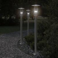 vidaXL Lámparas de suelo de exterior 3 uds acero inoxidable 100 cm Color Plateado,  Negro, y mas - details 0