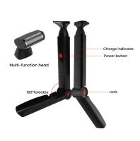 Afeitadora Eléctrica Para Espalda 2 En 1 Afeitadora De Pelo Facial Recargable Con Mango Plegable Para Hombres Groomer De Cuerpo - details 4