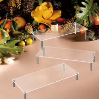 Estante De Acero Inoxidable Con Soporte De Acrílico Para Decoración Y Organización Soporte Para Cupcakes Y Maquillaje Tres Niveles Ecológico Y Resistente - details 3
