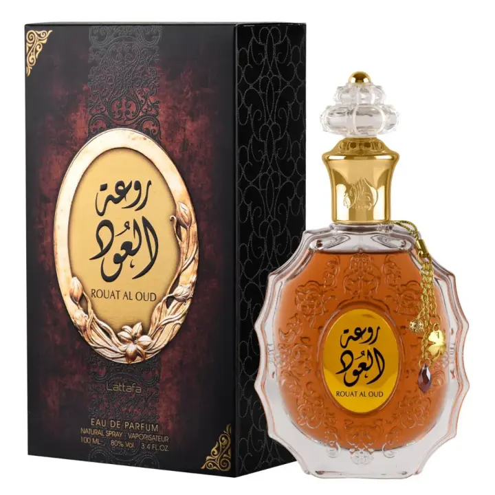 Lattafa Rouat Al Oud Eau de Parfum Unisex 100 ml 64841 – Fragancia Amaderada y Especiada con Notas de Azafrán, Rosa y Oud - 1