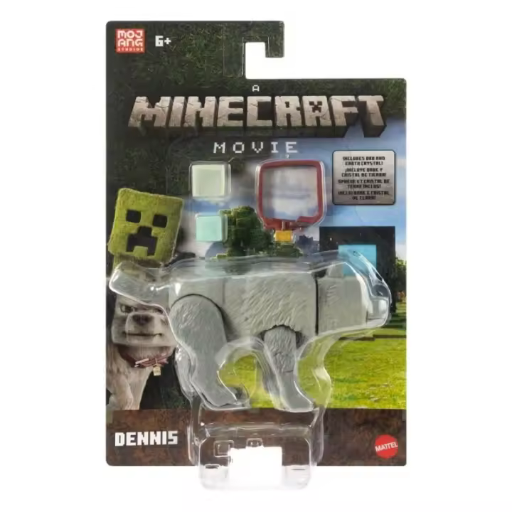 Mattel Figura articulada Minecraft Dennis el lobo 11 cm longitud Inspirado en “Una película de Minecraft”, JFR44 edad + 6 años CPAJFR44 - 1