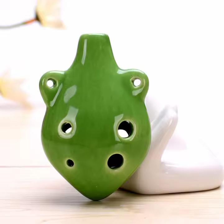 1pcs Flauta De Ocarina Colorida Soprano C Con 6 Agujeros Mini Flauta Cerámica Instrumento Musical Para Niños Juguete - 1