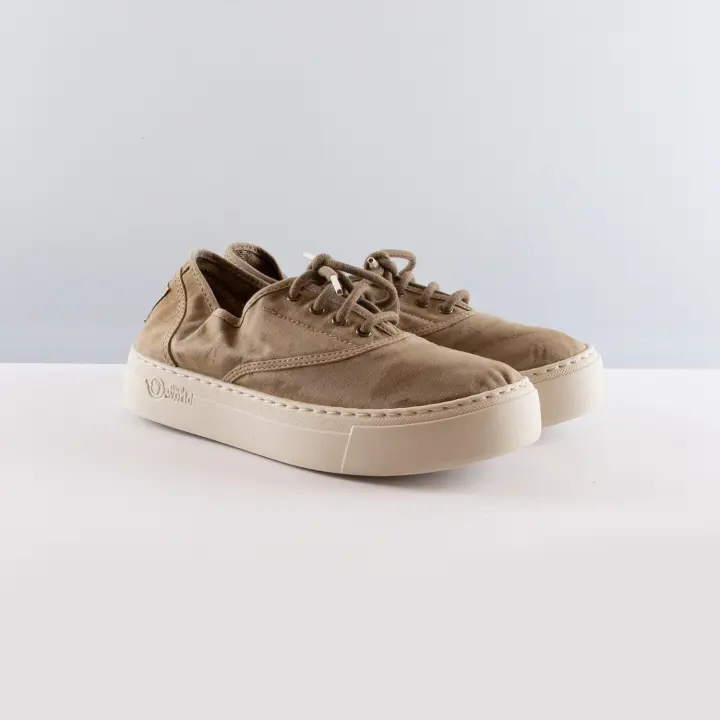 Zapatillas Natural World Mujer Efecto Desgastado Cierre Elástico y Cordones - 1
