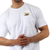 Camiseta De Algodón HX Con Diseño De Animales Y Bolsillo En El Pecho Para Hombres Estilo Casual Manga Corta Para Verano - details 5