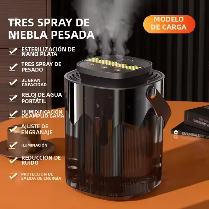 Nueva Humidificador Creativo 3L Gran Capacidad Atomizador USB Silencioso Luz Nocturna Para Dormitorio Oficina Escritorio - 1