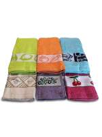 MAXHOME - Pack de 6 paños de cocina 100% algodón rizo 50×50 cm – trapos suaves y absorbentes con bordado decorativo – colores surtidos y diseño aleatorio – ideales para limpieza, secado y decoración de cocina - details 1