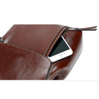 Mochila De Cuero Genuino Para Mujer Bolsa De Hombro Cruzada Estilo Escolar Con Capacidad Para Portátil Bolsas Mensajeras - details 8