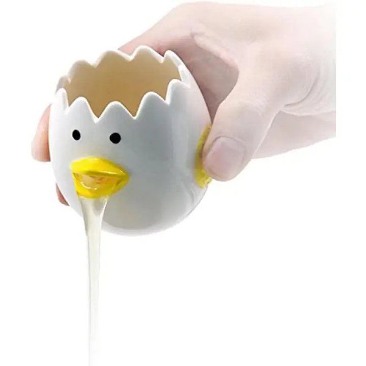 Separador de Yemas y Claras de huevo de Gallina, Filter divisor de Huevo pequeño y práctico para el hogar (Amarillo) - 1