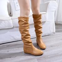 Botas De Mujer De Talla Grande 35-43 Botines Planos De Primavera Otoño Estilo Occidental Botas Largas Con Tacón Medio Material PU - details 30