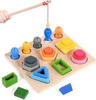Juguetes De Madera Para Bebés Montessori Actividades De Aprendizaje Temprano Juego De Pesca De Formas Y Colores Desarrollo De Habilidades Motoras Finas Edad Recomendada 3-6 Años - details 14
