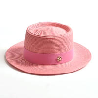 Sombrero De Paja Para Mujer Moda Verano Protección Solar Ribete Plano Cordón Estilo Casual Para Playa Y Viajes - details 8