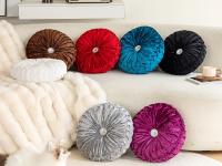 Almohada redonda de terciopelo con forma de rueda y diseño de flor de hielo para sofá, mesita de noche, ventana salediza, futón, almohada de calabaza - details 0