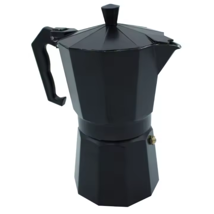 XHC BRICO | Cafetera de aluminio - Tradicional Italiana - Con Filtro - Color Negro | Marca Menaje Martínez - 1