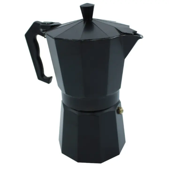 XHC BRICO | Cafetera de aluminio - Tradicional Italiana - Con Filtro - Color Negro | Marca Menaje Martínez - 1