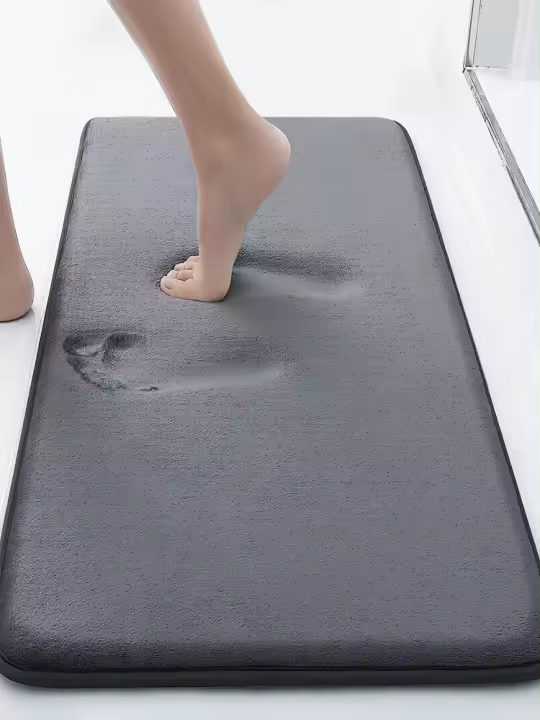 Alfombra De Baño De Espuma De Memoria 1pc Absorcióndes De Agua Máquina Lavable Antideslizante Gruesa Para Dormitorio Puerta - 1