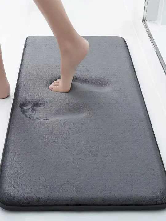 Alfombra De Baño De Espuma De Memoria 1pc Absorcióndes De Agua Máquina Lavable Antideslizante Gruesa Para Dormitorio Puerta - 1