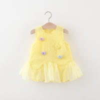 Vestido De Princesa Para Niñas Verano Con Corazones Polígonos De Colorido Patchwork Malla Sin Mangas Vestido De Kuwia Largo - details 1