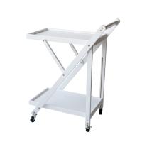 Meyvaser Carro de Servicio Plegable con Ruedas 65x40x85cm Blanco - Mueble de Cocina Elegante y Decorativo - details 5