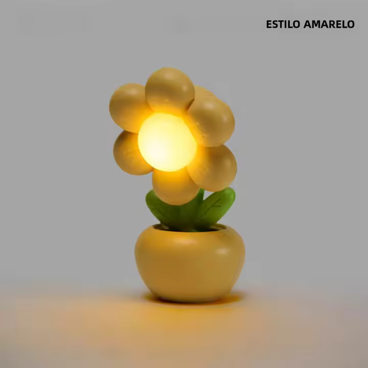 Lámpara Nocturna LED Mini Floral En Maceta Para Decoración De Escritorio Habitación Niños Regalo Creativo Luz Nocturna De Mesa - 1