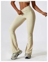 Pantalones De Yoga Para Mujer Cintura Alta Flared Transpirables Pantalones Deportivos Para Gimnasio Y Correr Talla Verdadera - details 0