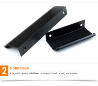 Manijas De Gabinete Ocultas 80-500mm Aluminio Negro Moderno Para Puertas De Armario Y Cajones De Cocina Y Armarios - details 7