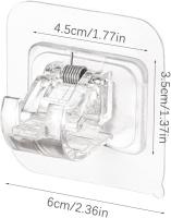 Soporte para Barra de Cortina, Ganchos autoadhesivos para Barra de Cortina, 4 piezas, soporte transparente para Barra de Cortina, soporte para GanchoCortina para Cocina y baño - details 0