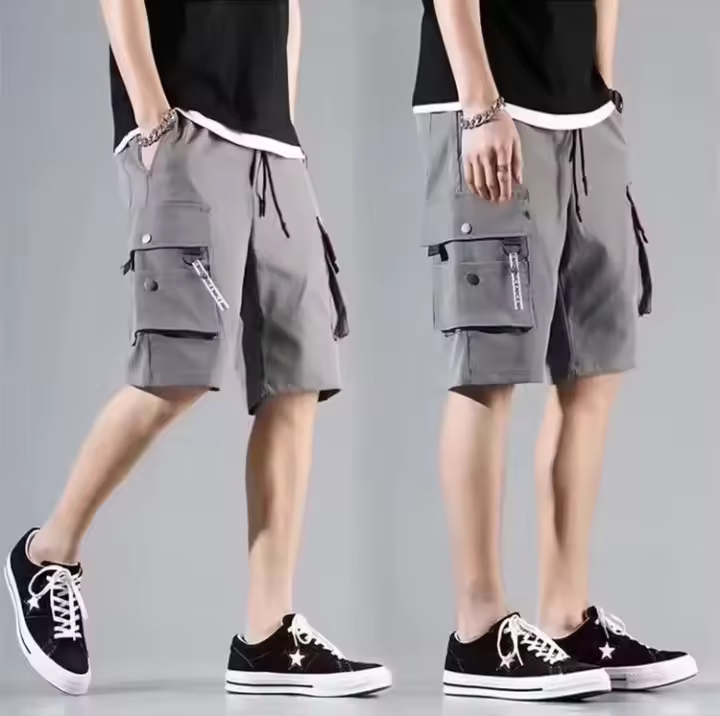 Pantalones Cortos de Verano de Algodón Deportivo Casual Pantalones Amplios con Múltiples Bolsillos para Hombres y Mujeres - 1