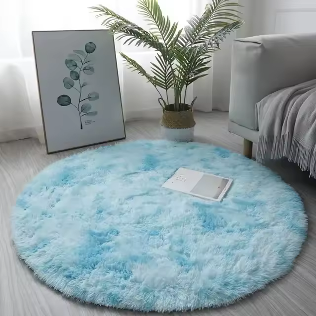 Carpetas Suaves De Peluche Redondas Para Sala De Estar Decoración De Hogar Dormitorio Y Habitación De Niños Alfombra Gruesa Pile Blanca - 1