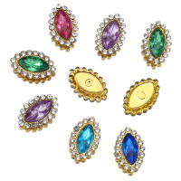 50pcs Rhinestones De Forma Ocular De Vidrio Con Bezel De Uña Para La Creación De Joyas DIY Bricolaje Patch De Costura - details 1