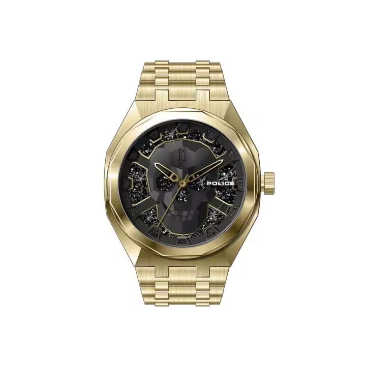 Police Watches Reloj Hombre Kediri 3h Black Gold Dial / Ipg Bracelet Acero 5 Atm - 1