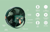 VENTRONIK  Ventilador Portátil con Luz propia y Batería Recargable USB Tipo C, Para Interior y Exterior, sin Cable - details 0