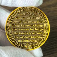 Moneda De Recuperación Phoenix Raising Sobriety Con Oración De Serenidad AA Medallion Metálica Para Celebrar El Recupero - details 3