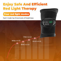 Cinturón de terapia de luz roja LED, multifuncional, con compresas calientes infrarrojas lejanas y almohadillas de masaje para hombros y rodillas. - details 4