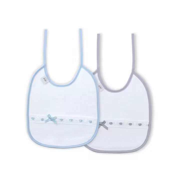 BAVETE (PACK 2 UNIDADES) 100% ALGODÃO- CINZA & AZUL - 1