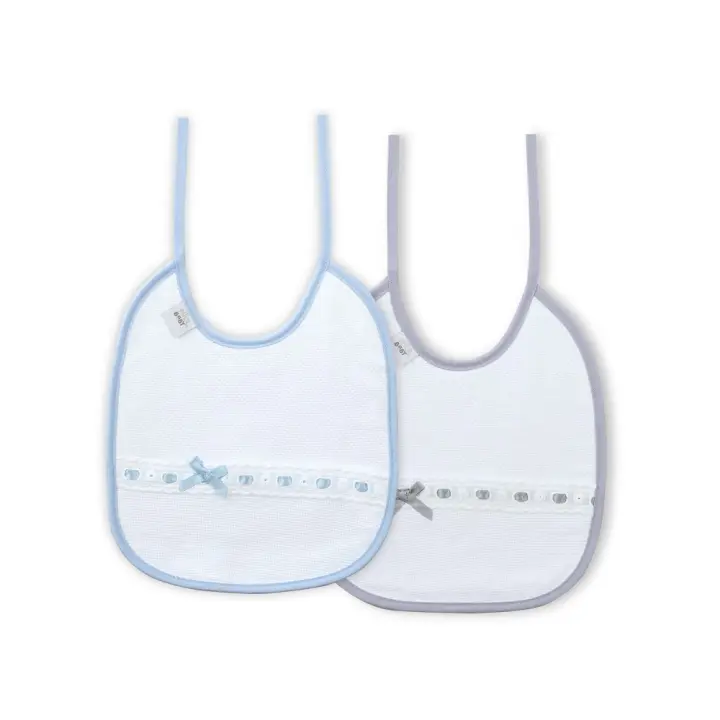 BAVETE (PACK 2 UNIDADES) 100% ALGODÃO- CINZA & AZUL - 1