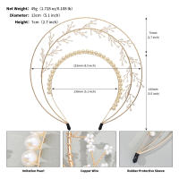 Diadema De Ángel Para Novia Dorada Con Halo Y Perlas Diadema De Diósisa Para Mujeres Y Niñas Adorno Elegante Para Bodas Y Fotografías - details 8