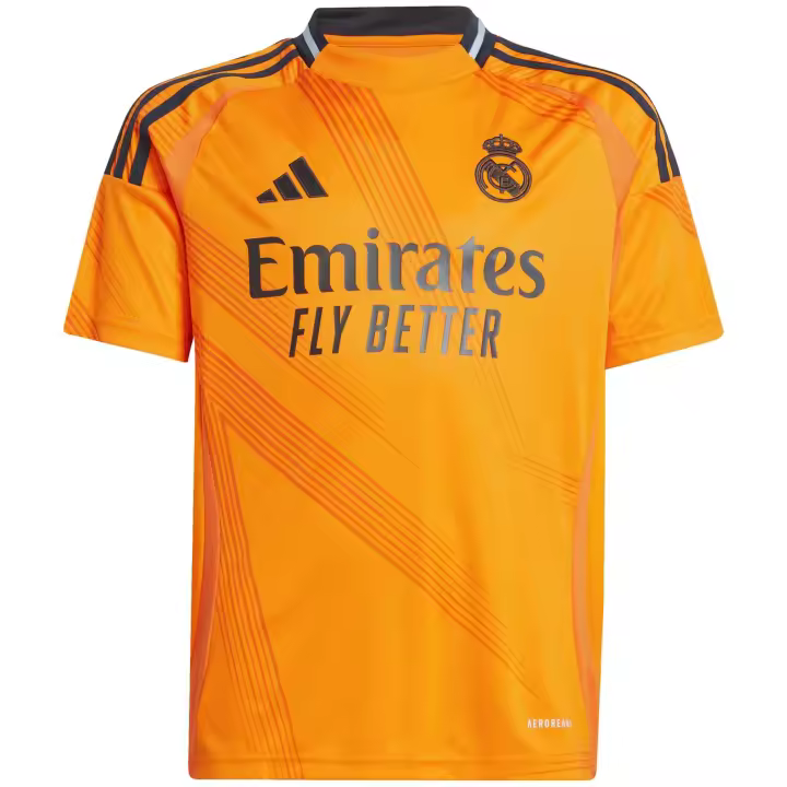 Camiseta de Futbol Adidas Segunda Equipación Real Madrid 24/25 para niños unisex en color naranja - 1