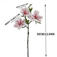 Rama De Flor Magnolia Abierta De Lujo Con 3 Cabezas Para Bodas Blancas Y Decoración Del Hogar Flores Artificiales De Seda - details 1