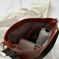 Bolso De Hombro Para Mujer Vintage De Color Sólido Moda Con Correa Ancha Y Gran Capacidad Bolso Cruzado De Estilo Buceo - details 12