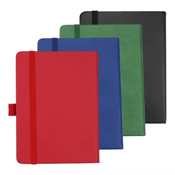 【PACK 4】Libreta pequeñas de Diario, Bloc de Notas, Cuadernos A6, cuaderno pequeño de bolsillo con cintas marcadoras y cierre elástico, 160 páginas (80 hojas) 80 g/m, bloc de notas de tapa dura (4 colores, 14 x 9,5 cm) - 1