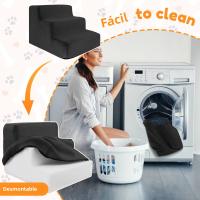 Escaleras Para Perros 3 Pasos Rampas Antideslizantes De Espuma Suave De Alta Densidad Desmontables Para Cama Alta O Sofá Suministros Para Mascotas - details 4