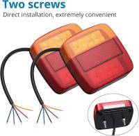 2 UDS. Luz trasera LED Roja, bombilla y Blanca, remolque multifuncional, carro, Caravana, favana, lámpara para Barco, Luz Para matrícula, 12V, e-Mark - details 0