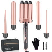 Juego De 5 En 1 Rizador De Pelo Con 3 Barras De Tamaño Diferente Dual Voltaje Calentamiento Instantáneo Ajuste De Temperatura Crimpador Para Mujeres - details 0