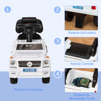 HOMCOM Coche Correpasillos para Bebé de 18-36 Meses Coche sin Pedales con Faros Música Bocina Compartimento de Almacenaje y Respaldo Alto 68x30,5x41,5 cm - details 3