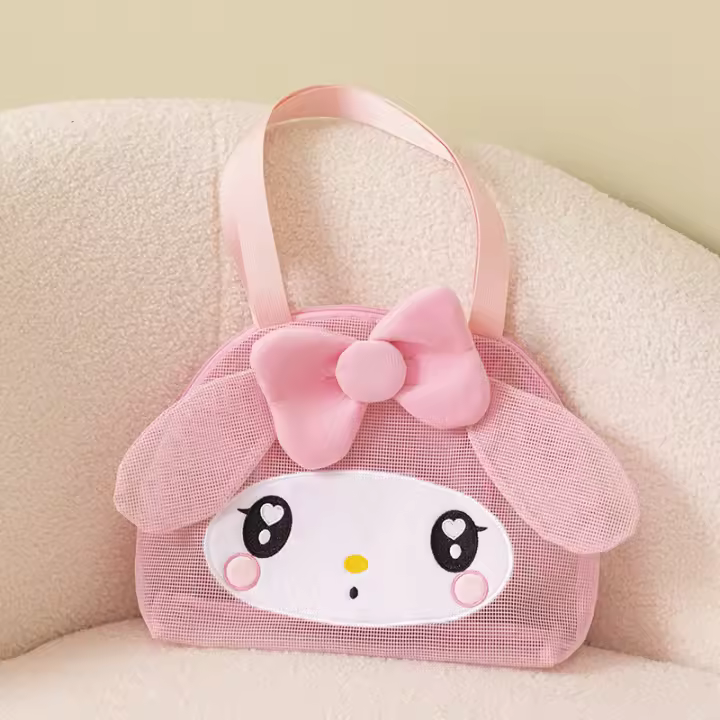 Bolso Portátil De Mano Con Dibujos Animados Sanrio My Melody Y Kuromi Gran Capacidad Para Almacenamiento Regalo De Cumpleaños Para Niñas Bolsa De Hombro - 1